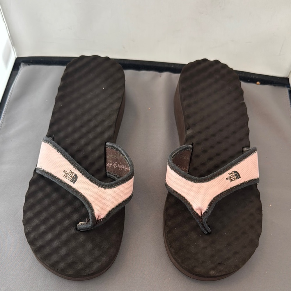 The North Face‎ Pink and Black Slide Sandals